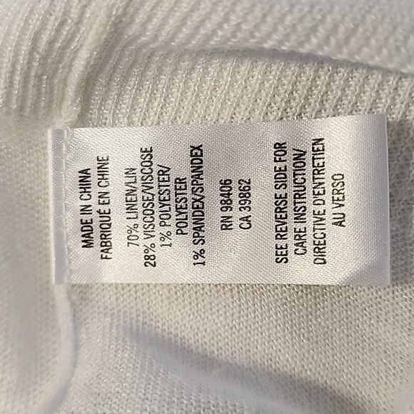 THEORY Naoleeray Sag Harbor V Neck Linen Sweater Top Size P/S - Picture 9 of 10